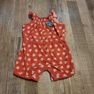 Carter's Child of Mine girls 0-3 months spaghetti strap short sleeve romper